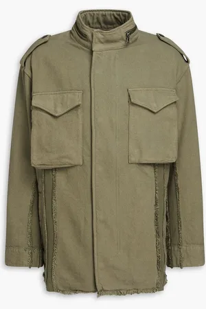 JOHN ELLIOTT Frayed cotton-twill and canvas jacket - Green