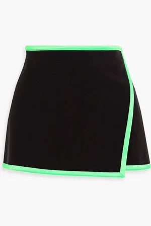 ALICE+OLIVIA Alice Olivia - Lilia wrap-effect woven mini skirt