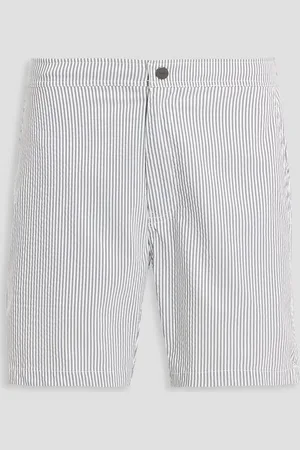 ONIA Calder mid-length striped swim shorts