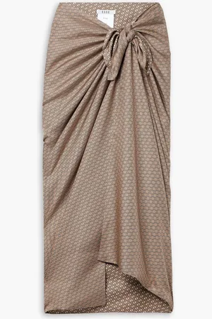 ESSE Printed silk-twill pareo