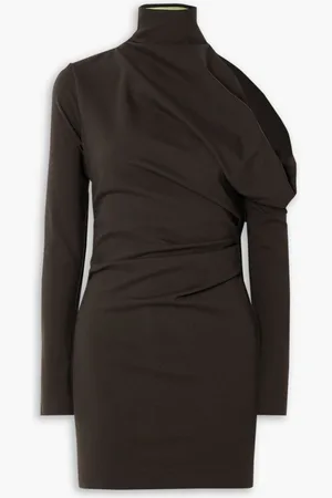 GAUGE81 Teresa asymmetric stretch-jersey mini dress - Brown