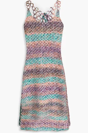 Chloé Striped open-knit wool mini dress