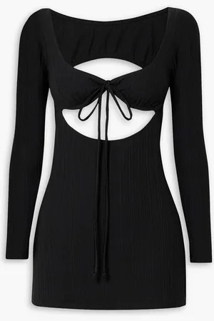 Leslie Amon Luna cutout ribbed-jersey mini dress