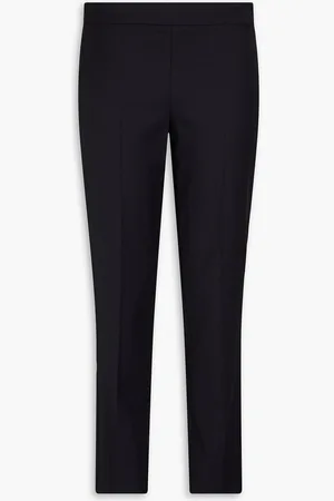 Emporio Armani Wool-blend tapered pants - Blue