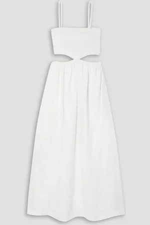 FAITHFULL THE BRAND Tayari cutout shirred linen midi dress
