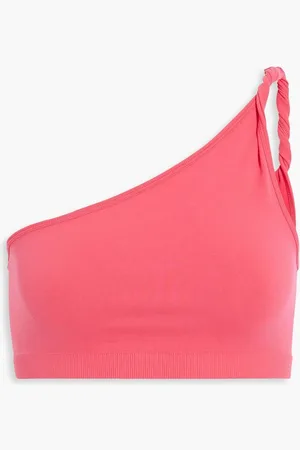 Helmut Lang One-shoulder twisted stretch-jersey bra top