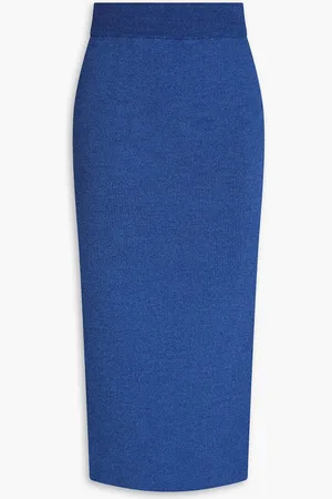 MATÉRIEL by Aleksandre Akhalkatsishvili Ribbed-knit midi pencil skirt - Blue