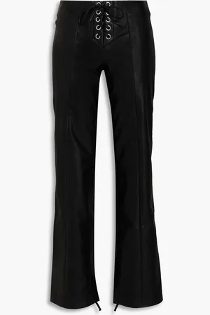 ROTATE Lace-up faux-leather flared pants