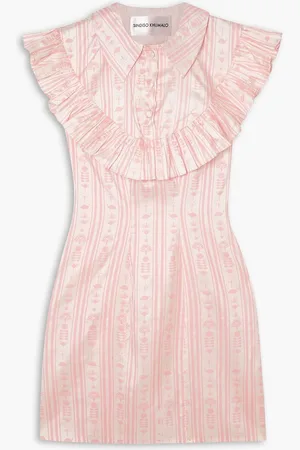SINDISO KHUMALO Ruffled printed silk mini dress - Pink