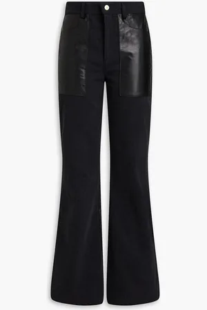 Wandler Daisy leather-paneled high-rise flared jeans