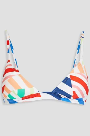 Solid Printed triangle bikini top