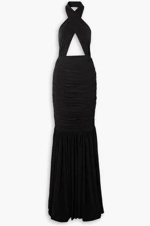 Norma Kamali Cutout stretch-jersey halterneck gown