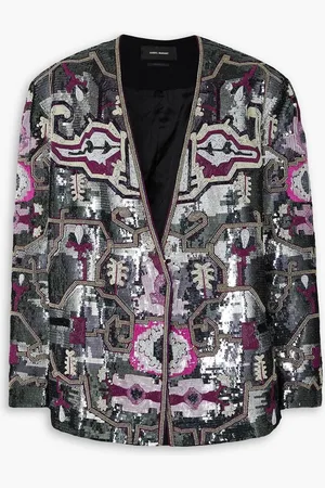 Isabel Marant Helaklero embellished wool jacket - Metallic