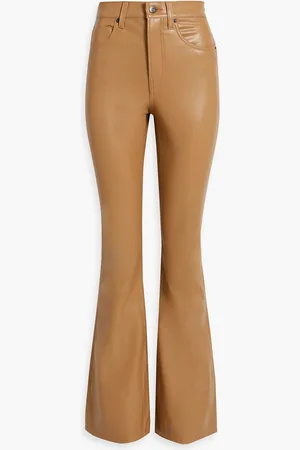 VERONICA BEARD Beverly faux leather flared pants - Brown