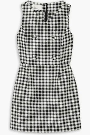 Lisa Marie Fernandez Gingham cotton-blend bouclé-jacquard mini dress
