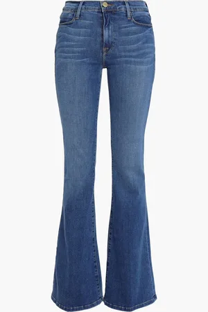 Frame Faded mid-rise flared jeans - Blue