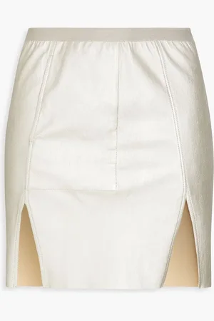 Rick Owens Metallic stretch-leather mini skirt - Metallic
