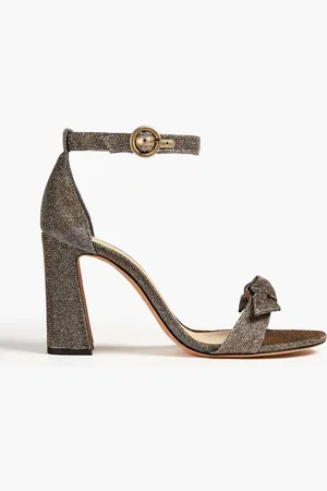 ALEXANDRE BIRMAN Clarita bow-detailed lamé sandals - Metallic