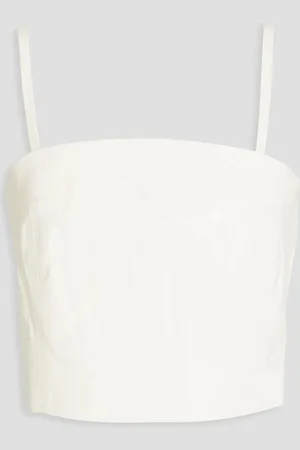 Holzweiler Nina cropped faux leather top - White