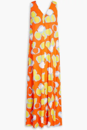 Diane von Furstenberg Adian pleated printed mousseline maxi dress
