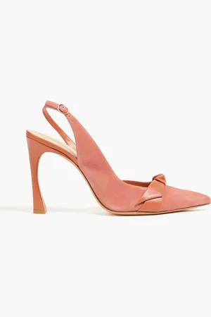 ALEXANDRE BIRMAN Clarita knotted suede slingback pumps - Pink