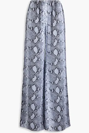 16Arlington Snake-print satin wide-leg pants - Gray