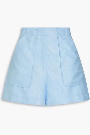 Lisa Marie Fernandez Tennis coated cotton-blend tweed shorts - Blue