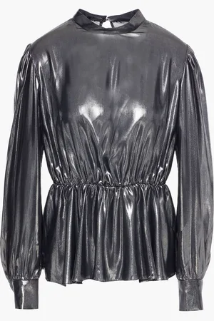IRO Cordia gathered metallic georgette blouse - Metallic