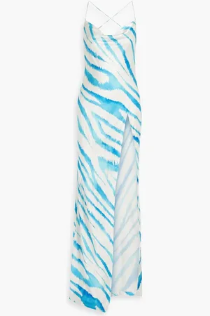 Retrofete Amika printed silk-blend maxi dress - Blue