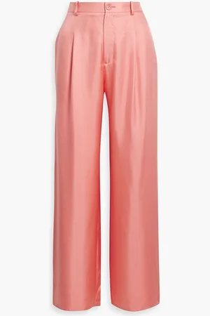 LAPOINTE Silk-twill wide-leg pants - Pink