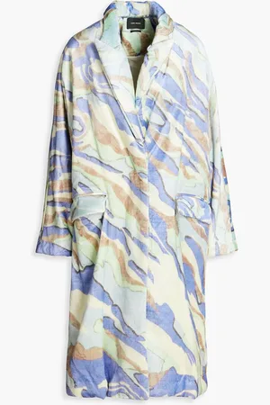 Isabel Marant Icelerie printed cotton-blend velvet coat - Blue