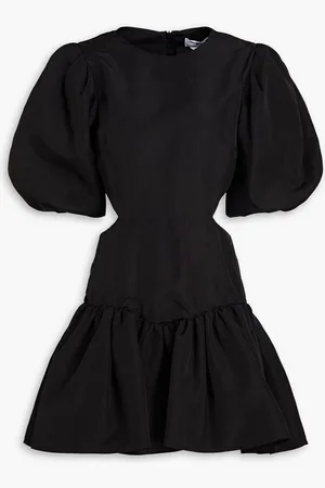 Msgm Cutout gathered shantung mini dress