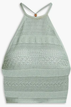Tigerlily Crochet-knit top - Green