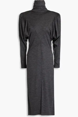 Isabel Marant Genia wool-jersey turtleneck midi dress - Gray