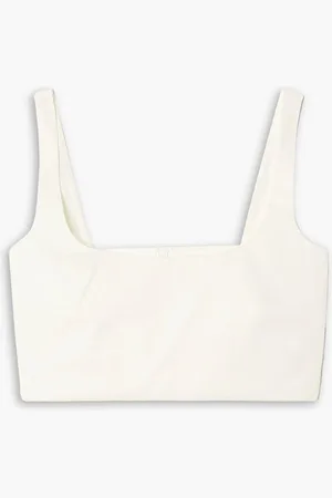 Anna Quan Addy cropped linen-blend top - White