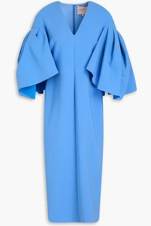 Roksanda Sarien cape-effect crepe midi dress - Blue