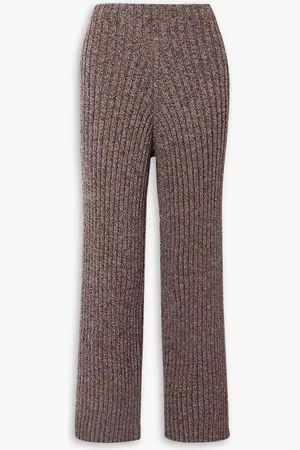 Baserange Mélange ribbed cotton straight-leg pants