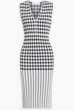 Another Tomorrow Printed jacquard-knit dress