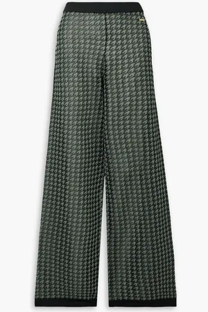 J.W.Anderson Metallic houndstooth jacquard-knit wide-leg pants