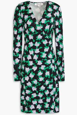 Diane von Furstenberg New Julian floral-print silk-jersey mini wrap dress