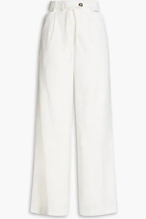 Loulou Studio Joli cutout wool-blend twill wide-leg pants - White