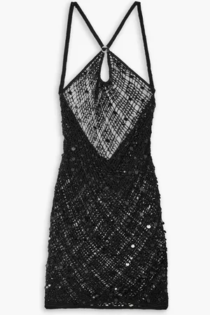 COPERNI Sequined crochet-knit mini dress