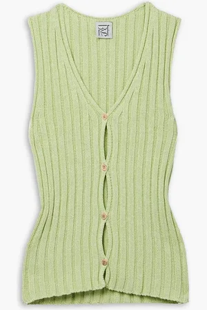 Baserange Ribbed cotton vest - Green