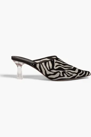 Neous Zebra-print devoré-velvet mules