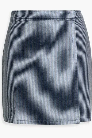 ATM Anthony Thomas Melillo Striped cotton-jacquard mini skirt - Blue