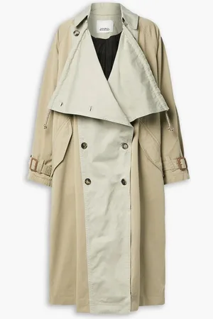 Isabel Marant Ebani two-tone double-breasted cotton-gabardine trench coat - Neutral