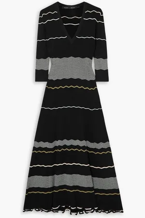 Proenza Schouler Striped ribbed-knit midi dress