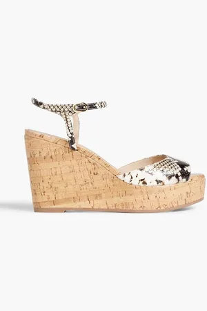 Stuart Weitzman Palmina snake-effect leather wedge sandals