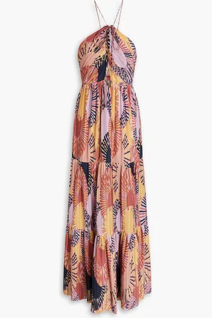 Bash Pleated printed crepe maxi dress - Pink