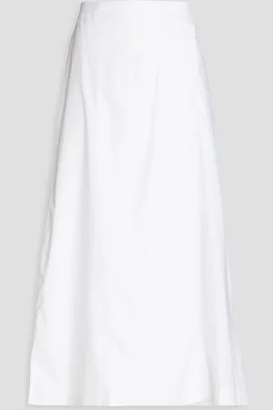 CAES Lyocell and cotton-blend poplin midi wrap skirt